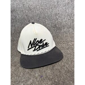 Branded Bills 555 Nice Drive Performance Snapback Hat White Black Rope Golf Cap